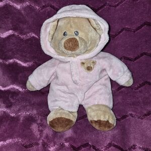 Ty Pluffies Beanie Baby Pink Bear With Pajamas Outfit